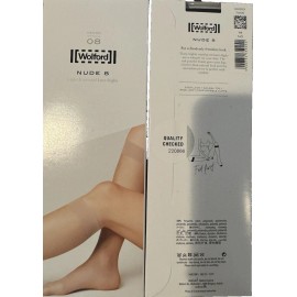 Wolford Two Pairs of Wolford Nude 8 Knee-Highs Color: Black  Size: Small  30203