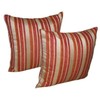ReynosoHomeDecor 20x20 Orange Burgundy Sand Stripes Chenille Decorative Throw Pillow