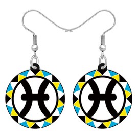 DOWAY Cute Zodiac Sign Earrings Dangle Novelty Acrylic Constellation Jewelry Horoscope Birthday Gifts for Women Girls Astrology Charms (Sagittarius B)