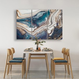 "Awesometik" Abstract Marble Modern Trendy Canvas Print Wall Art, Office Decor. Ready To Hang. Made In USA (Trendy Style Abstract)