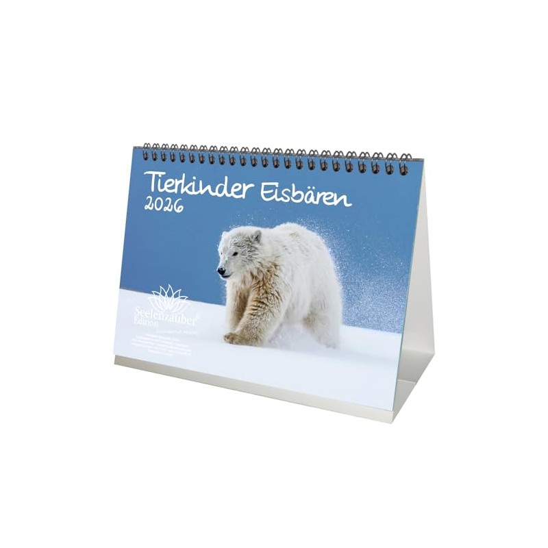 Tierkinder Polar Bears DIN A5 Desk Calendar for 2026 Polar