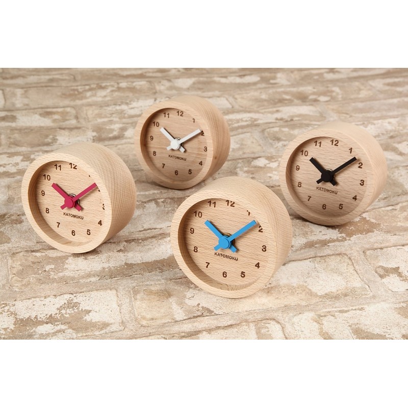 KATOMOKU Muku Mini Clock KM-25BK Corner Black Wooden Table Clock