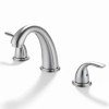 Bathroom Faucet Brushed Nickel Alloy Widespread Deck-Mounted 3-Hole 2-Handle Modern