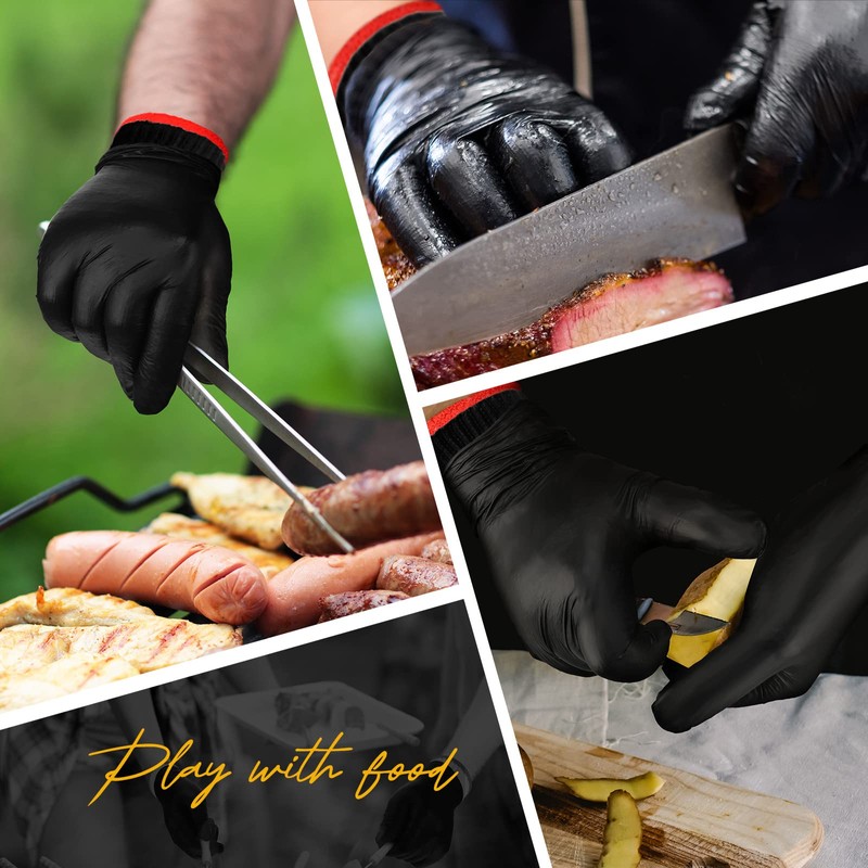 Janmercy 200 Pcs Disposable BBQ Nitrile Gloves with 4 Pairs