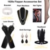PLULON 8pcs 1920s Flapper Accessories Set Sequin Scarf Wraps Feather
