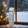 GenSwin Carved Christmas Tree Candle Flameless Candle with 6h Timer,