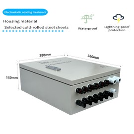 GXELZK Solar Combiner Box 6 Strings 100A DC Main Circuit Breaker with Power Surge and 16A Circuit Breaker This PV Combiner Box is Suitable for On/Off-Grid Solar Power