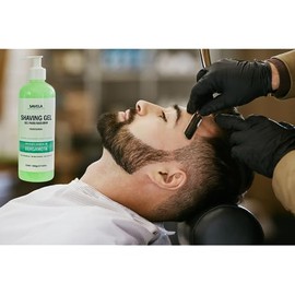 Shaving gel 500mL con Bergamota y aloe vera, deslizante e hidratante, fresco, hidratante