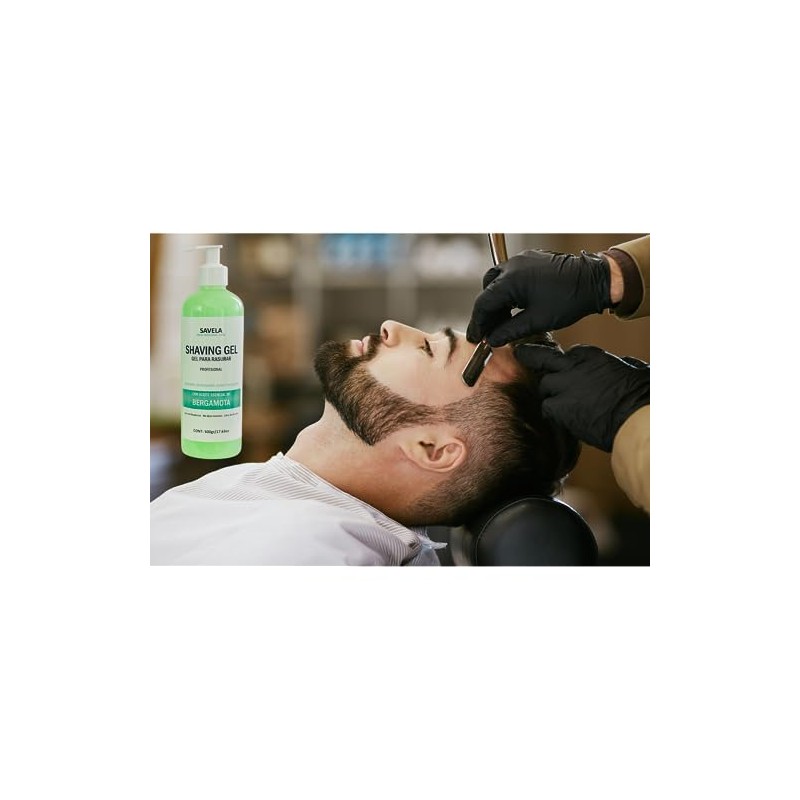 Shaving gel 500mL con Bergamota y aloe vera, deslizante e