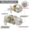 Probrico 2 Sets-Ball Style Entry Door Knobs with Double Cylinder