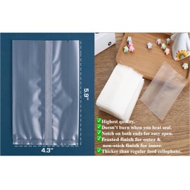 Matte Cookie Bags, 100 Pcs Frosted, Heat Seal Cellophane Bags and not Self Adhesive, Food Bag,Favors, Products (Matte 4.3x5.9'')