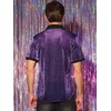 Lars Amadeus Purple Sheer Mesh Shirts for Men's See Through