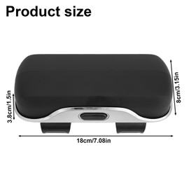 lasuroa Sunglasses Holder for Car Visor, Premium Black Glasses Case One-Touch Press Silent Closure Anti-Shock & Dust-Proof Design Car Accessories Sun Visor Organizer Storage