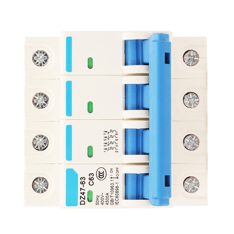Circuit Breaker 4P MCB DIN Rail Mount Protection Switch 400V