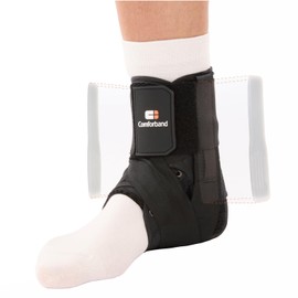 Comforband Lace-up Stabilizing Ankle Brace for Sprained Ankle Injury Recovery, Figure 8 Ankle Brace with Removable Side Splints, Ankle Stabilizer for Basketball Volleyball Tennis (X-Large)