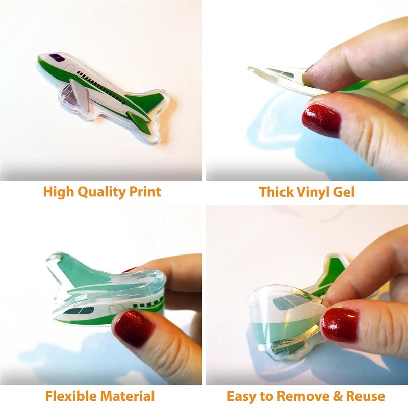 WALPLUS Window Gel Clings for Airplane Thick Gel Window Stickers