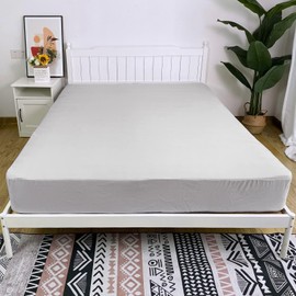 Bedecor Queen Fitted Sheet Snug Fit Stay in Place,1 Bottom Sheet Only Soft Elastic Microfiber Durable Standard Pocket Fit up to 13 inch Mattress Perfectly-Light Gray