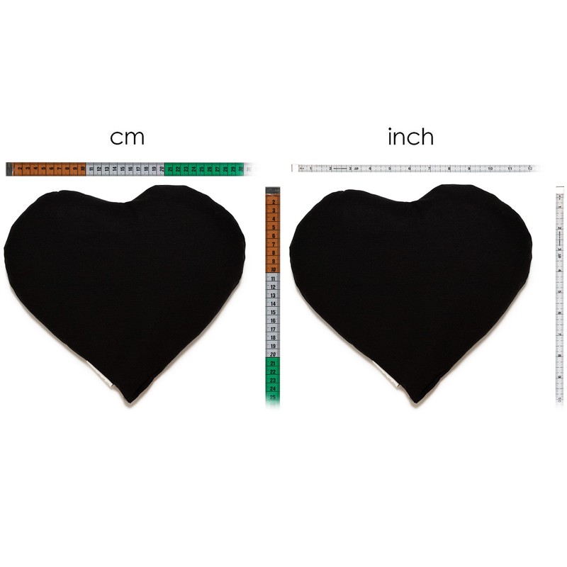 Rapeseed Cushion Heart Approx. 30 x 25 cm – Black