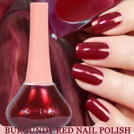 ASMAYSA Pearl Red Gel Nail Polish, Quick Air Dry Wine Red Nail Polish, Deep Red Polish for Nails, Burgundy Nail Polish, Dark Red Nail Polish for Women & Girls, 12ML