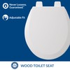 Bemis 500TTT Durable Wood Toilet Seat, Secure Hinges Stay Tight,