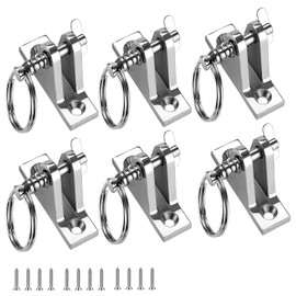 Bimini Top Deck Hinge with Quick Release pin, Bimini Top Fitting Hardware 90° Deck Hinge, 316 Stainless Steel, Installation Screws (6 Packs)