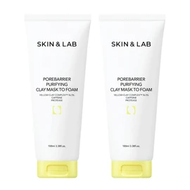 SKIN & LAB Pore Barrier Purifying Clay Mask Toform, 3.4 fl oz (100 ml), Set of 2