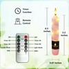 6.5 Inch Short Flameless Taper 4 Pack Pink Handmade Real