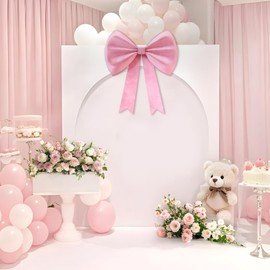 Pink Bow Coquette Birthday Decorations: Big Bows Party Themed Backdrop 30 Inches Large Room Wall Decor Giant Door Wedding Engagement Bridal Bachelorette Baby Shower Christmas Graduation Decoration