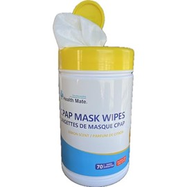 HealthMate CPAP Mask Cleansing Wipes, Lemon Scent, 70 Wipes