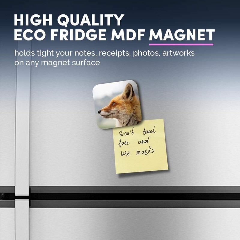 1 x Square MDF Fridge Magnet - Red Wildfox Nature