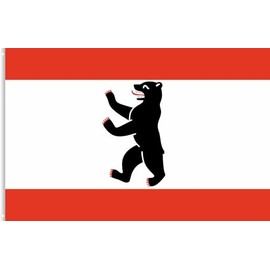 Berlin Flag 90 x 150 cm - National Flag with Eyelets, Weatherproof and UV-Resistant