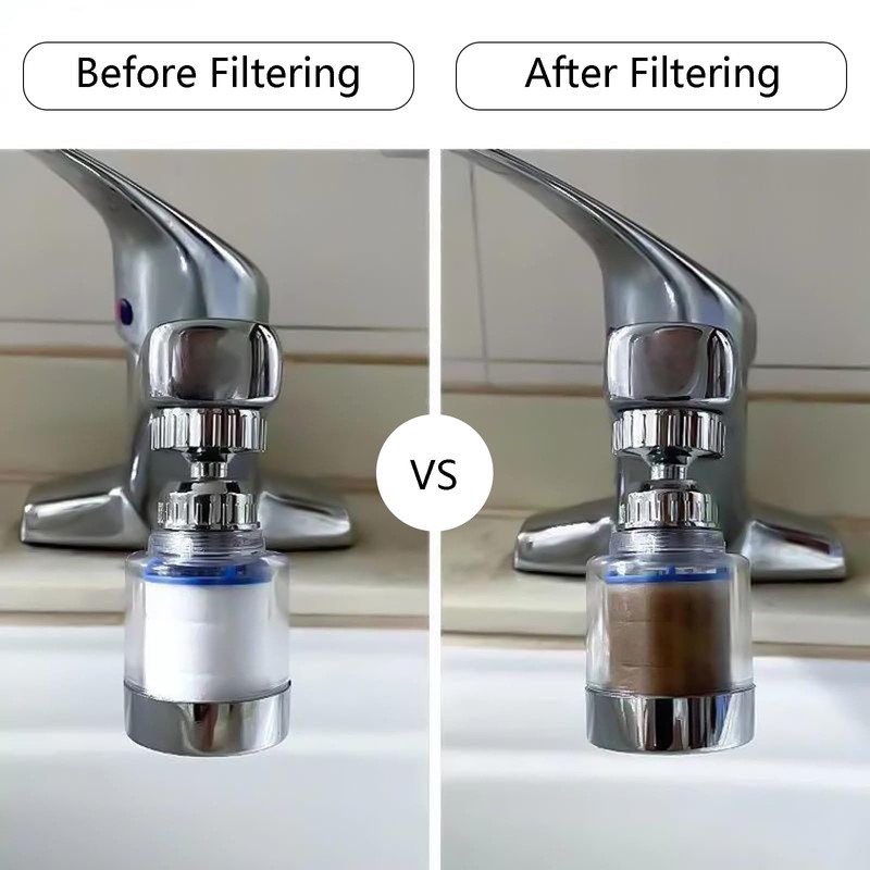 Pack of 3 Water Filter Tap 360° Rotatable, Transparent, with
