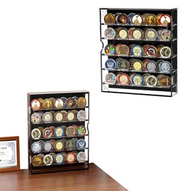 Challenge Coin Display Case, Coin Holder Display, Challenge Coin Display, Military Coin Holder Display, Acrylic Carmanon Coin Holder, Coin Box for 45 Military Medal Poker Chip, Anime Coins