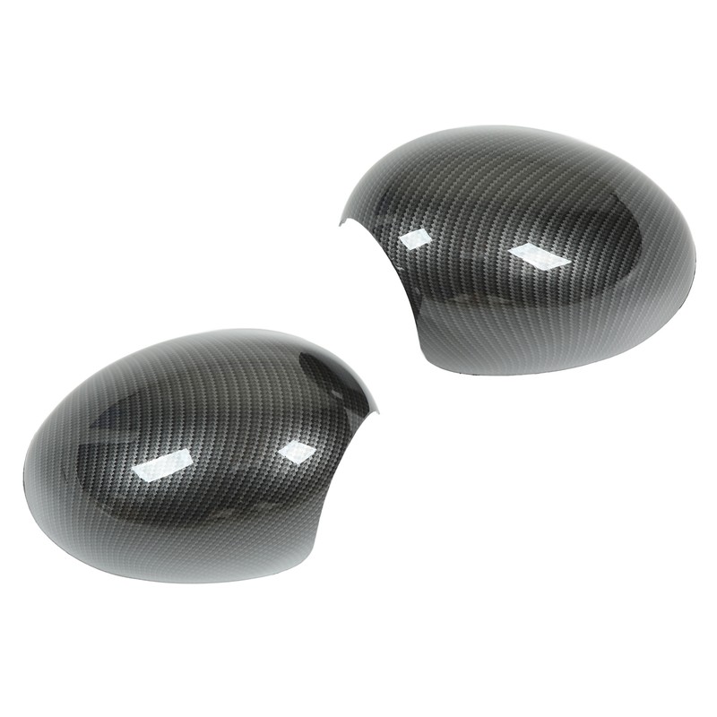 2 Pcs Door Side Rearview Mirror Cover Cap Carbon Fiber
