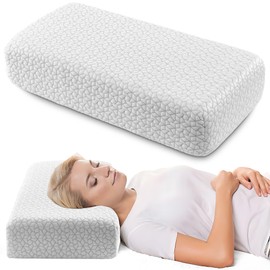 Polyaround 5" Cube Pillows for Side Sleepers, Square Memory Foam Side Sleeper Pillow for Neck and Shoulder GoodPain, Support Head Cervical Cube Pillow, 24 ”x12 x5”, White