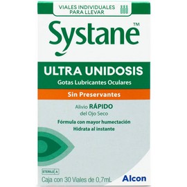 Systane Ultra Unidosis Gotas Oculares Sin Conservadores para Ojo Seco, Hidratación Inmediata, Compatibles con Lentes de Contacto, Pack de 30 Viales Unidosis