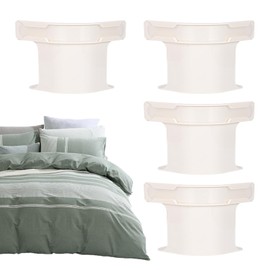 Bed Sheet Fixing Clips, 4 Pieces Heavy Duty Bed Sheet Holder with Lock Strips, Fitted Sheet Corner Tightener for Mattress Protectors, Blankets, Bedding (White)