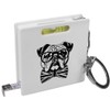 Azeeda 'Bulldog With Bow Tie' Keyring Tape Measure/Spirit Level Tool