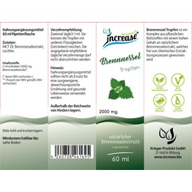 Liposomale Brennnessel Tropfen hochdosiert - (60.000mg Brennnessel pro Packung) 2000mg Brennnessel pro Tagesdosis - MCT Öl - Hohe Bioverfügbarkeit