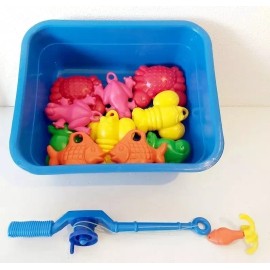 Hacer y Aprender Juguete De Agua Kit De Pesca 30pz Incluye Bandeja Y 3 Cañas