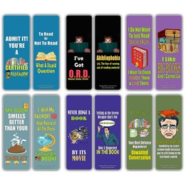 Creanoso Silly Hilarious Literary Bookmarks (60-Pack) – Insanely Funny and Inspiring Bookmarker Cards - Excellent School Teacher Classroom Rewards for Young Readers - Incentive Gifts for Bibliophiles