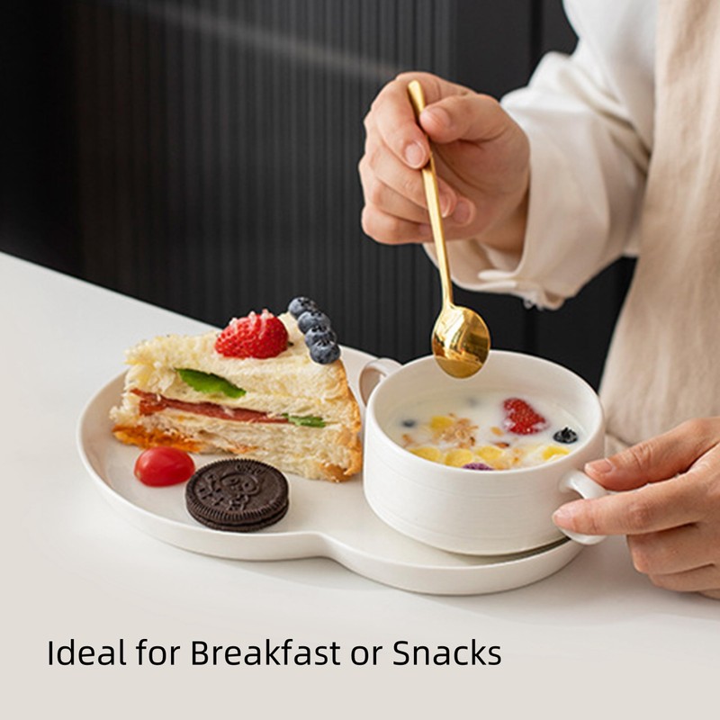 FAQQI Soup and Sandwich Plate Combo – Ceramic Soup and