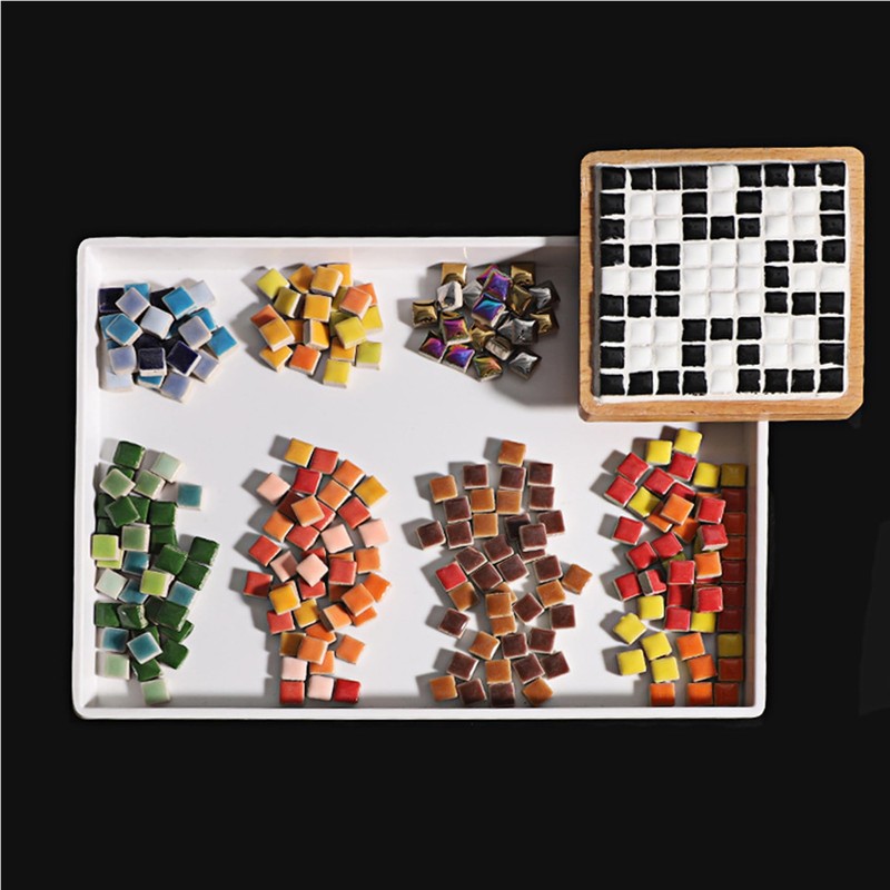 1.2x1.2cm (12/25 inch) Square Ceramic Mosaic Mosaic Tiles,1.1lb Ceramic Mosaic