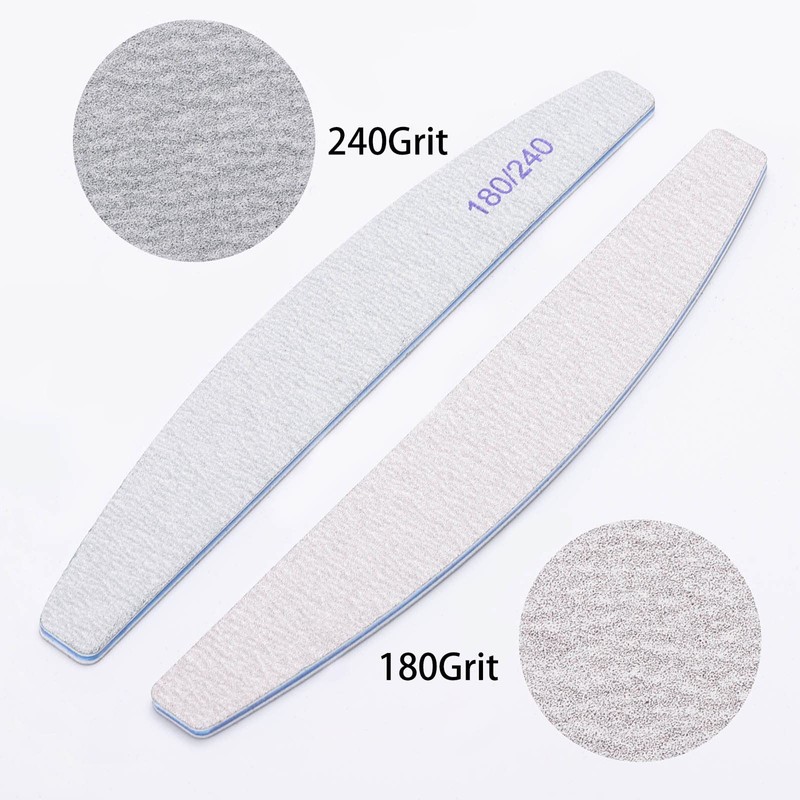 50 Pieces 180/240 Grit Nail Files for Natural Nails, Fingernail