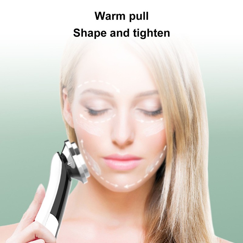 USB Muti Function Facial Massager Red Blue Led Heating Vibration