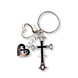 Meefisher Vintage Y2k Cross Butterfly Keychains for Women, Aesthetic Accessories Cute Retro Punk Keyring key Chain Gift (heart cross)