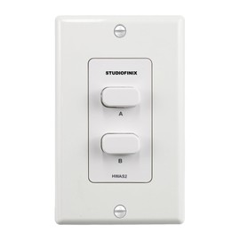 in-Wall 2-Zone A/B Speaker Selector Switch, 120W Peak Power Per Channel Speaker Controller Box, Controls 2 Pairs of Speakers, Fits Standard Single-Gang Wall Box for Home Stereo