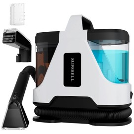 SUPSSELL Carpet Spot Cleaner Machine, 16Kpa Portable Deep Cleaner with 62oz Tank and for Carpets, Upholstery, Pet Hair，Includes 2 Brushes, Extension Hose (White)