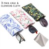 WOW DING 3 PACK Sunglasses Case, Eyeglasses Pouch for Women,