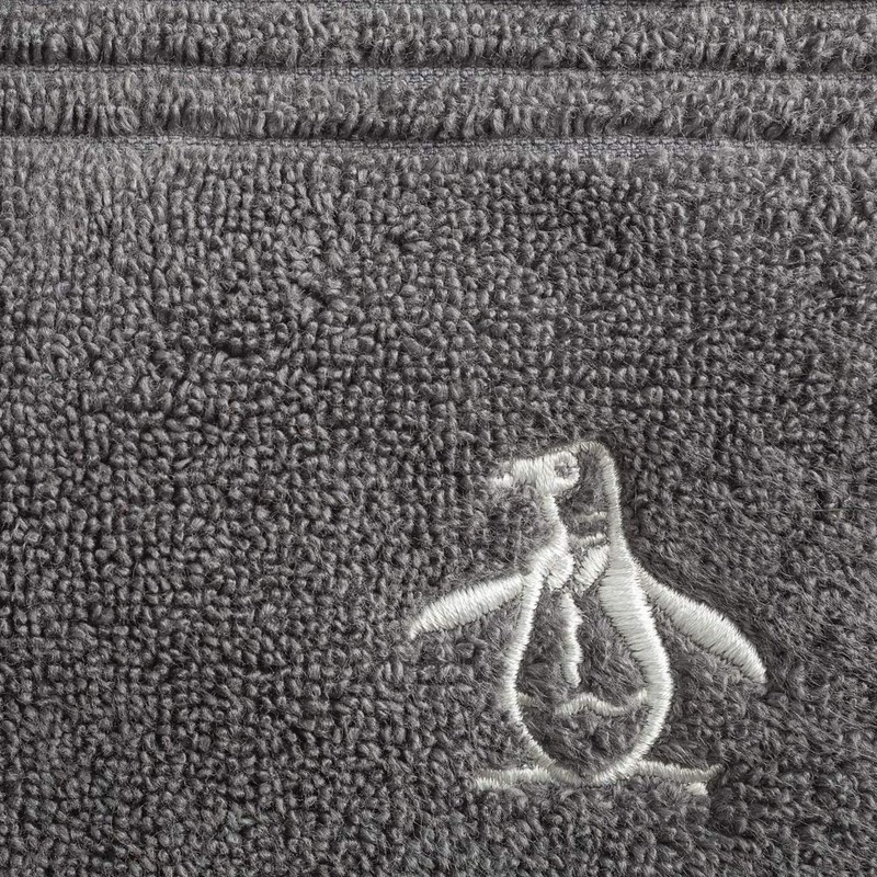 Original Penguin, Toalla Facial 100% Algodón, Color Gris, Donegal.